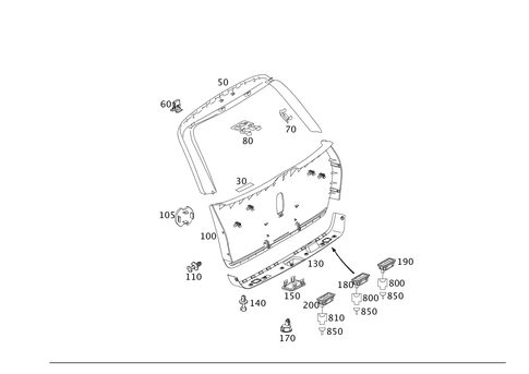 Rear Panel Door Attachment Parts, Rear Panel Door Window for 2004 Mercedes-Benz E320 #0