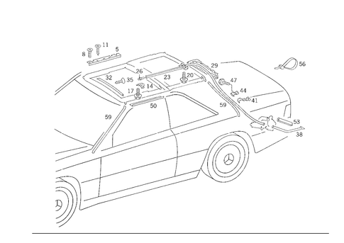 Cable, Sliding Rails for 1989 Mercedes-Benz 300CE #0