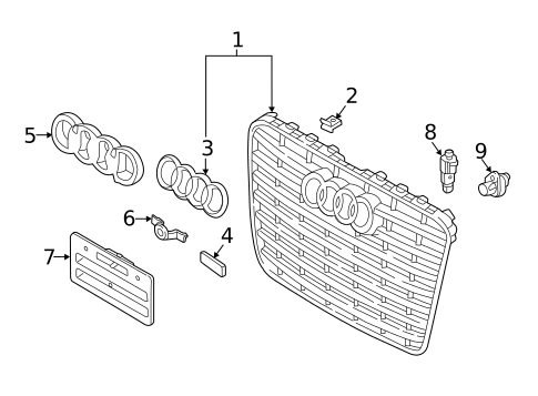 Grille & Components for 2015 Audi A8 Quattro #0