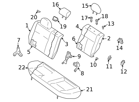 Rear Seat Components for 2005 Subaru Forester #0
