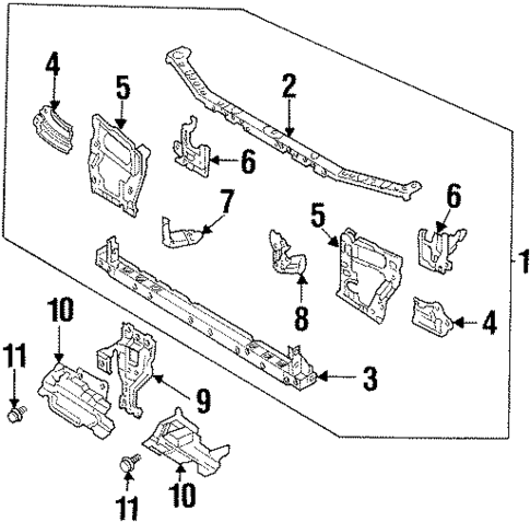 Radiator Support for 1997 Mazda 626 #0