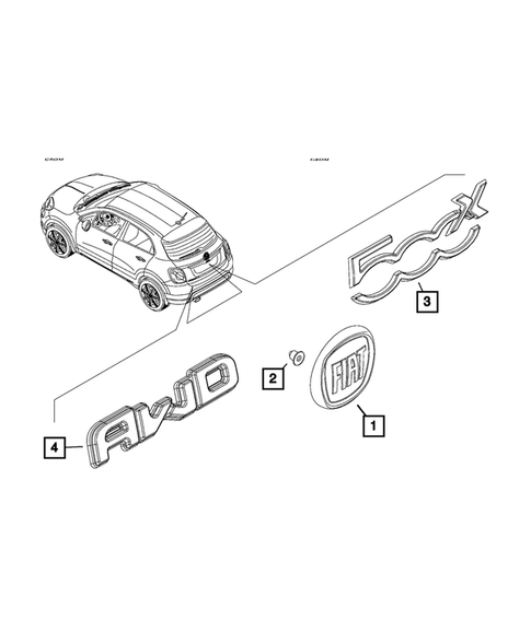 Nameplates for 2019 Fiat 500X #0
