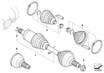 31607502731 - Front Axle: Output Shaft Front Left for BMW Image