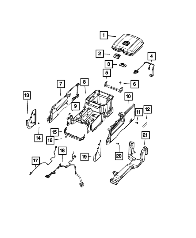 7LU38TX7AA - Interior Trim: Console Armrest for Ram: 1500 Classic, 2500, 3500 Image