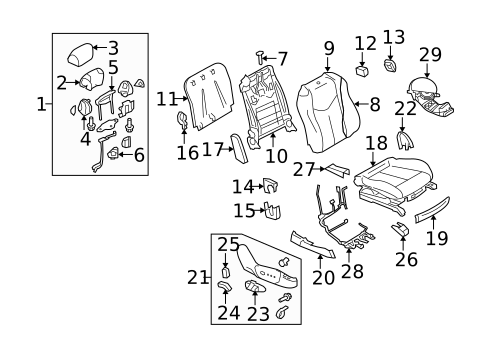 Passenger Seat Components for 2014 INFINITI Q60 #0