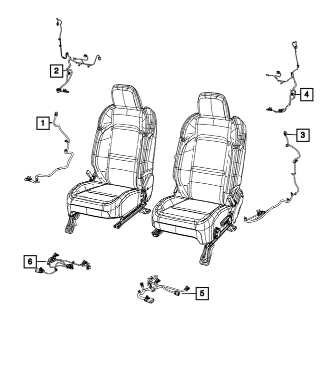 68654268AA - Electrical: Seat Back Wiring for Mopar Image
