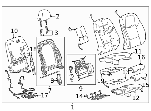 Passenger Seat Components for 2014 Cadillac ATS #1
