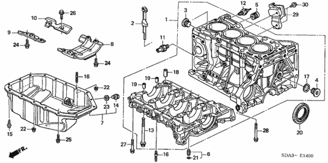 Cylinder Block - Oil Pan (L4) for 2006 Honda Accord #0
