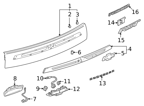 Exterior Trim - Lift Gate for 2022 Chevrolet Suburban #0