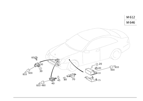 Pre-Glow Time Relay, Valve Exhaust Gas Recirculation and Pressure Sensor, Diesel for 2008 Mercedes-Benz CLK 63 AMG&reg; #0