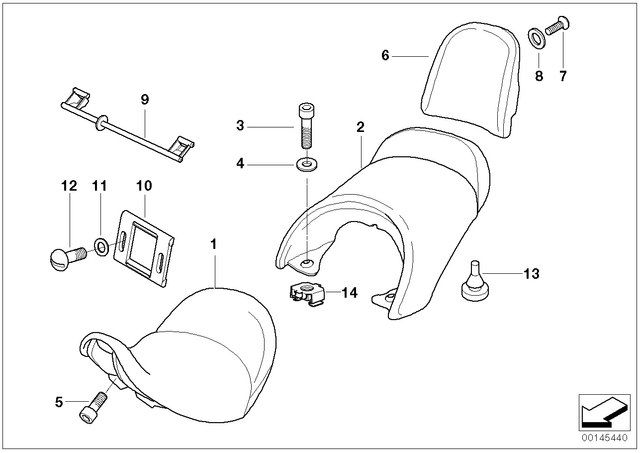 52537686385 - : Rear Backrest Heated for BMW-Motorrad Image