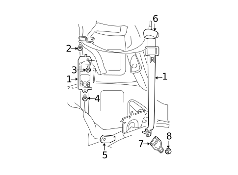 Seat Belt for 2008 Chrysler Pacifica #1