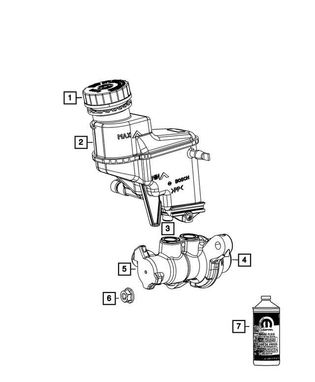 68125171AA - Brakes: Master Cylinder Reservoir Grommet for Mopar Image
