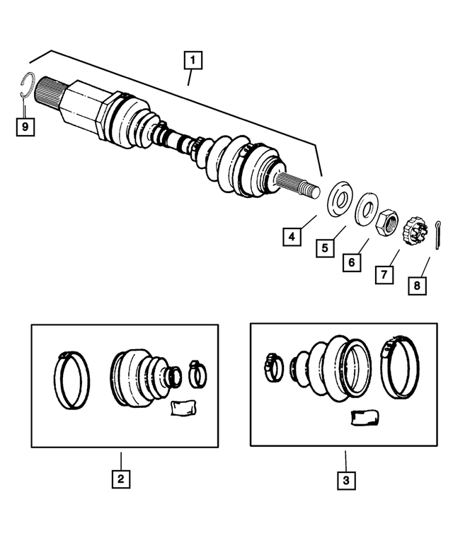 R2073669AC - Front Suspension &amp; Drive: Axle Half Shaft, Right Front, Remanufactured for Mopar Image