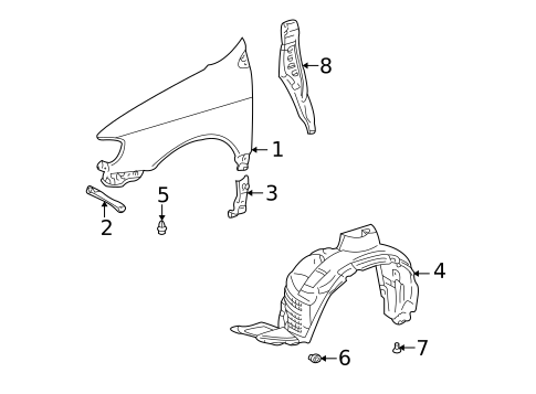 Fender & Components for 2003 Toyota Sienna #0