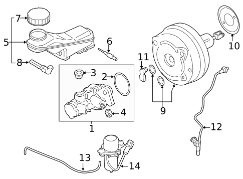 Master Cylinder - Components On Dash Panel for 2014 BMW i3 #0