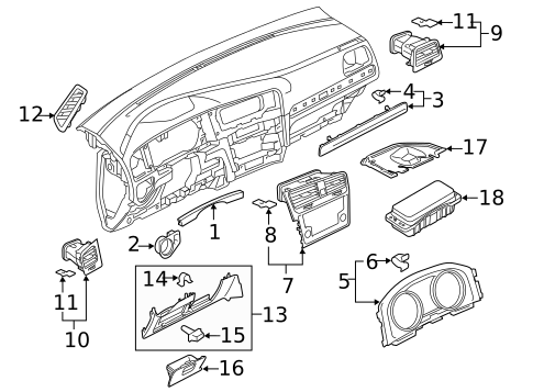 Instrument Panel Components for 2015 Volkswagen Golf #0