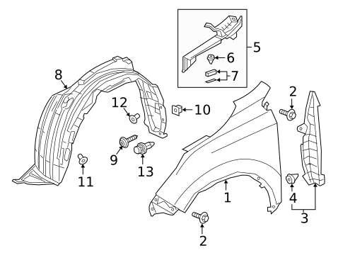 thumbnail image 2 of Evan-Fischer Rear Passenger Side Fender Trim For 2017-2022 Honda CR-V – Textured Black – HO1791106 2 of 4