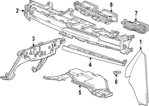 Instrument Panel Components for 2025 Cadillac XT4 #1