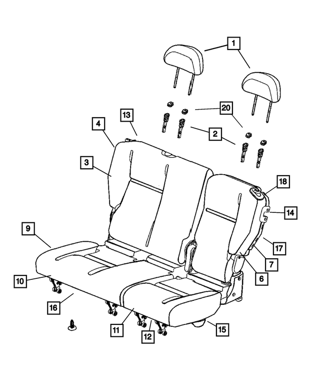 1GC901K2AA - Interior Trim: Rear Seat Back Cover for Mopar Image