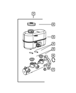 4723394 - Brakes: Master Cylinder Reservoir Pin, Mounting for Chrysler: 300M, Concorde, Pacifica, Town &amp; Country, Voyager | Dodge: Caravan, Dakota, Durango, Grand Caravan, Intrepid, Ram 1500, Ram 2500, Ram 3500, Viper | Jeep: Wrangler | Ram: 2500, 3500 Image
