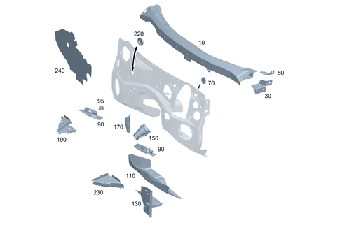 Firewall and Connecting Parts for 1991 Mercedes-Benz 350SD #0
