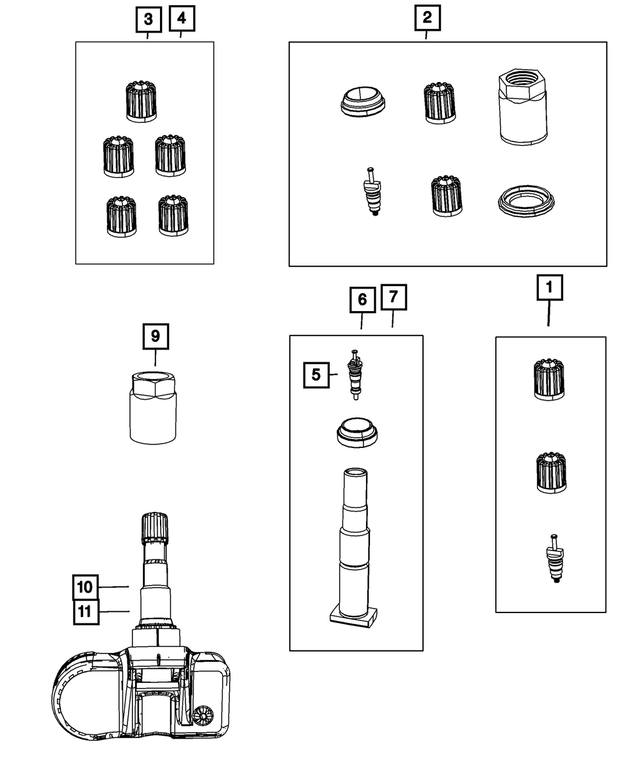 68406534AA - Wheels: Tire Pressure Sensor Kit for Mopar Image