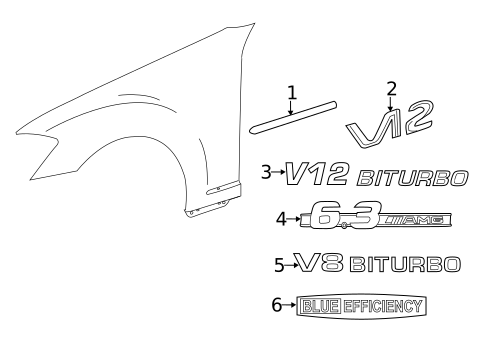 Exterior Trim - Fender for 2009 Mercedes-Benz S600 #0
