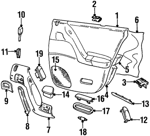 Interior Trim - Rear Door for 1999 Cadillac Catera #0