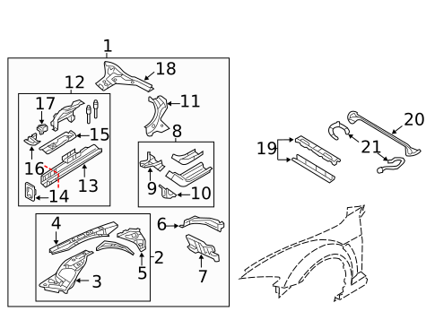 Structural Components & Rails for 2004 Mazda RX-8 #0