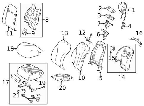 Passenger Seat Components for 2019 Mercedes-Benz S450 #3