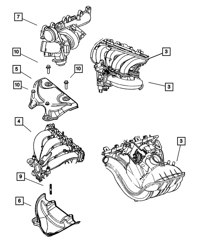 4853696AD - Engine 2.4L Four Cylinder: Intake Manifold, Upper for Mopar Image