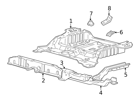 Rear Floor & Rails for 2005 Hyundai Accent #1