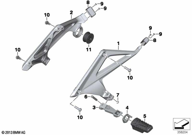 46718534789 - Frame and Mounting Parts: Footrest Plate, Rear Left -  for BMW-Motorrad Image