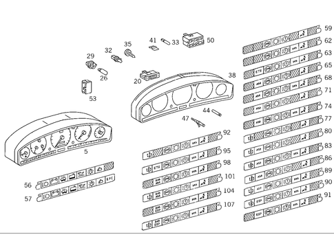 Instrument Cluster for 1990 Mercedes-Benz 300SL #0