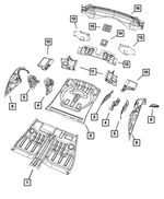 68048567AA - Body Sheet Metal Except Doors: Lift Gate Striker Reinforcement for Jeep: Grand Cherokee, Grand Cherokee WK Image