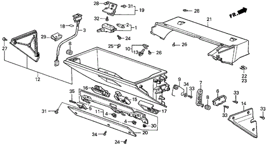Glove Box Components for 1990 Acura Legend #0