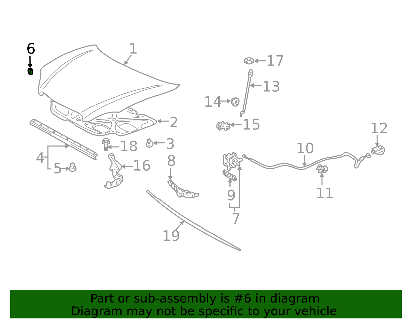 2003-2008 Toyota Hood Stop Buffer 90080-54034 | Toyota Parts Center