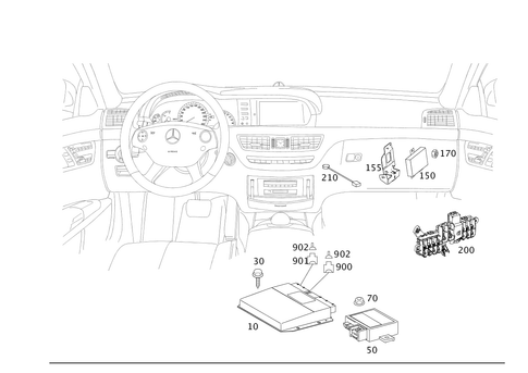 Electrical Compartment in Co-Driver Legroom for 2007 Mercedes-Benz S550 #0