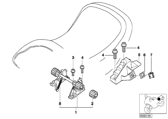 52532332544 - : Right Serrated Ajustment for BMW-Motorrad Image