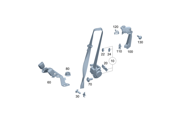 2068600101 - Rear Seat: Seat Belt for Mercedes-Benz: CLE300, CLE450, CLE53 AMG Image image