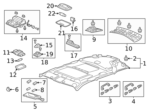 Interior Trim - Roof for 2013 Acura TSX #1