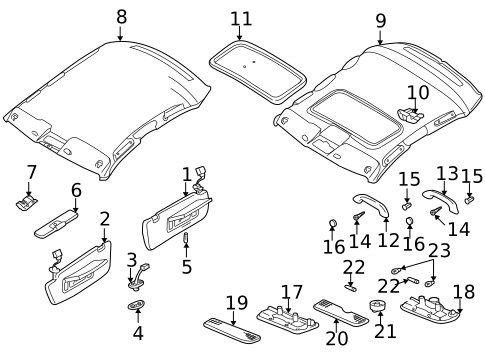 Interior Trim - Roof for 1997 Audi A4 #0