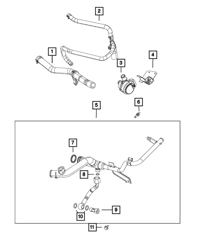68407857AA - : Water Pump Tube for Mopar Image