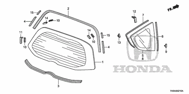 Rear Windshield - Quarter Glass for 2013 Honda Fit #0