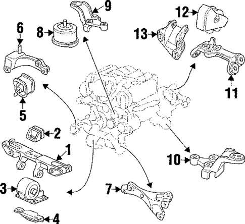 Engine & Trans Mounting for 1997 Acura TL #0