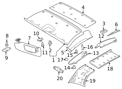 Interior Trim - Roof for 2018 Porsche 911 #0
