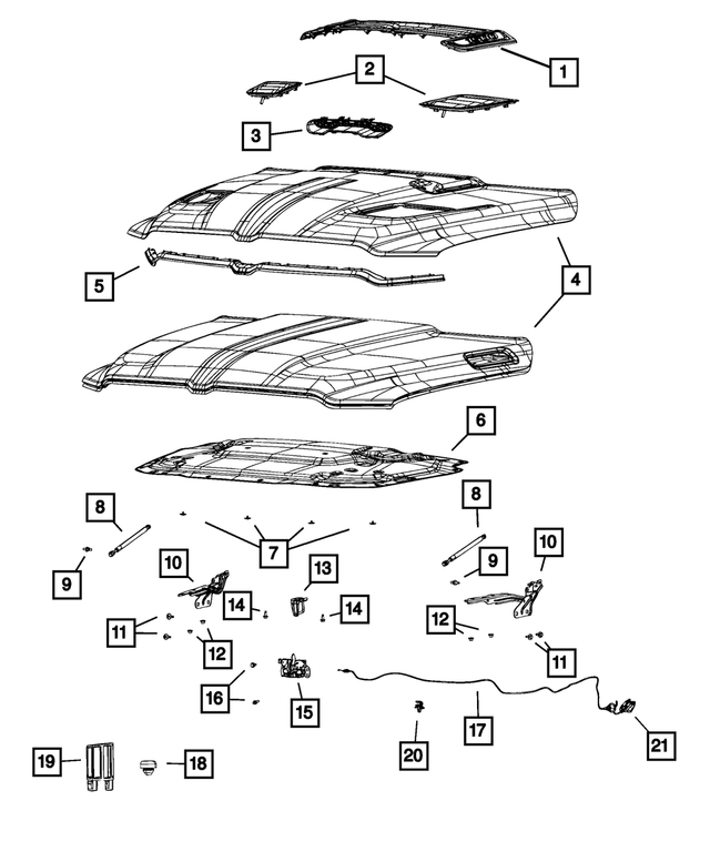 68442731AC - Body Sheet Metal Except Doors: Hood Bezel, Left for Mopar Image image