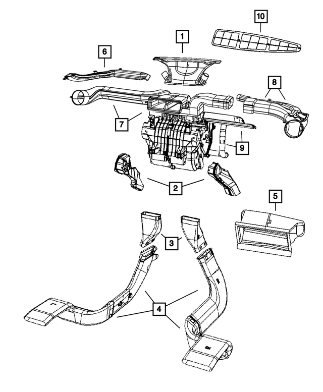 5058829AC - Air Conditioners and Heaters: Defroster Duct for Mopar Image