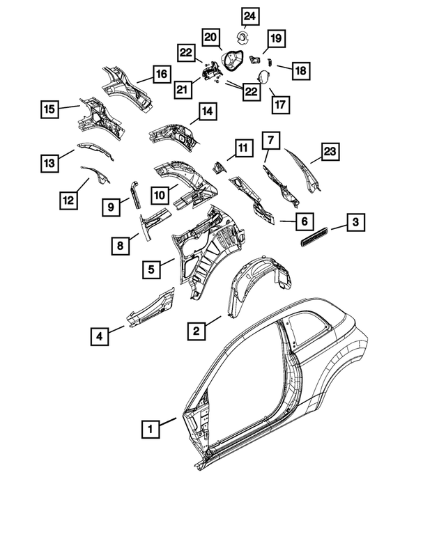 68084355AB - : Body Side Aperture Extension, Left for Mopar Image